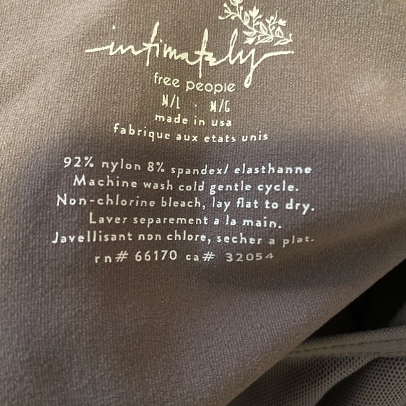 Intimately Free People Sheer Mesh Long Sleeve V-neck Top - Dark Gray size medium - Picture 4 of 9